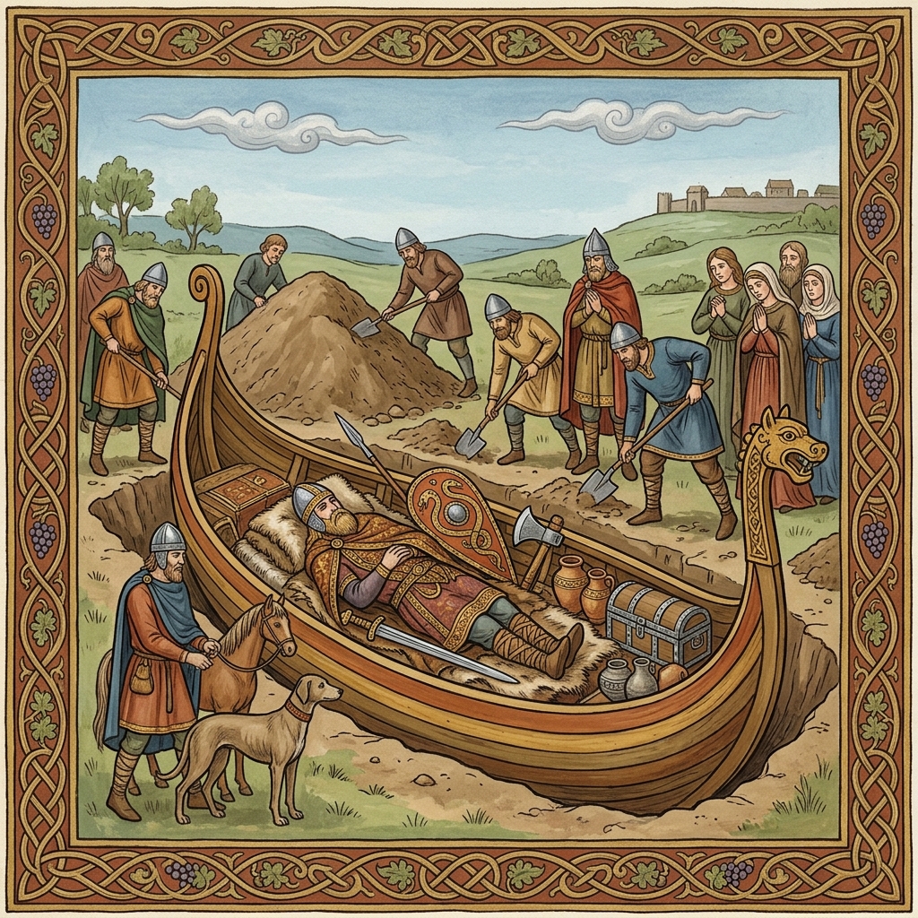 Un Viking est enterré avec son bateau