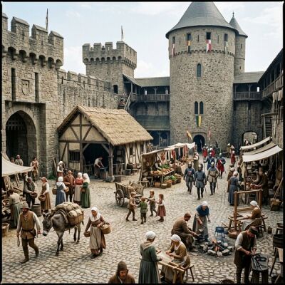 La vie au château : la vie quotidienne, les hommes et les espaces au Moyen Âge - La vie au château au Moyen Âge : la vie quotidienne et les gens