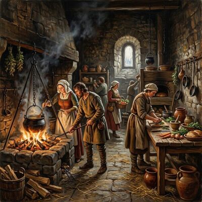 Foyer et cheminée au Moyen Âge : comment les construire aujourd’hui de manière authentique et sûre - Le coin cuisine au Moyen Âge : une reconstitution authentique et sûre