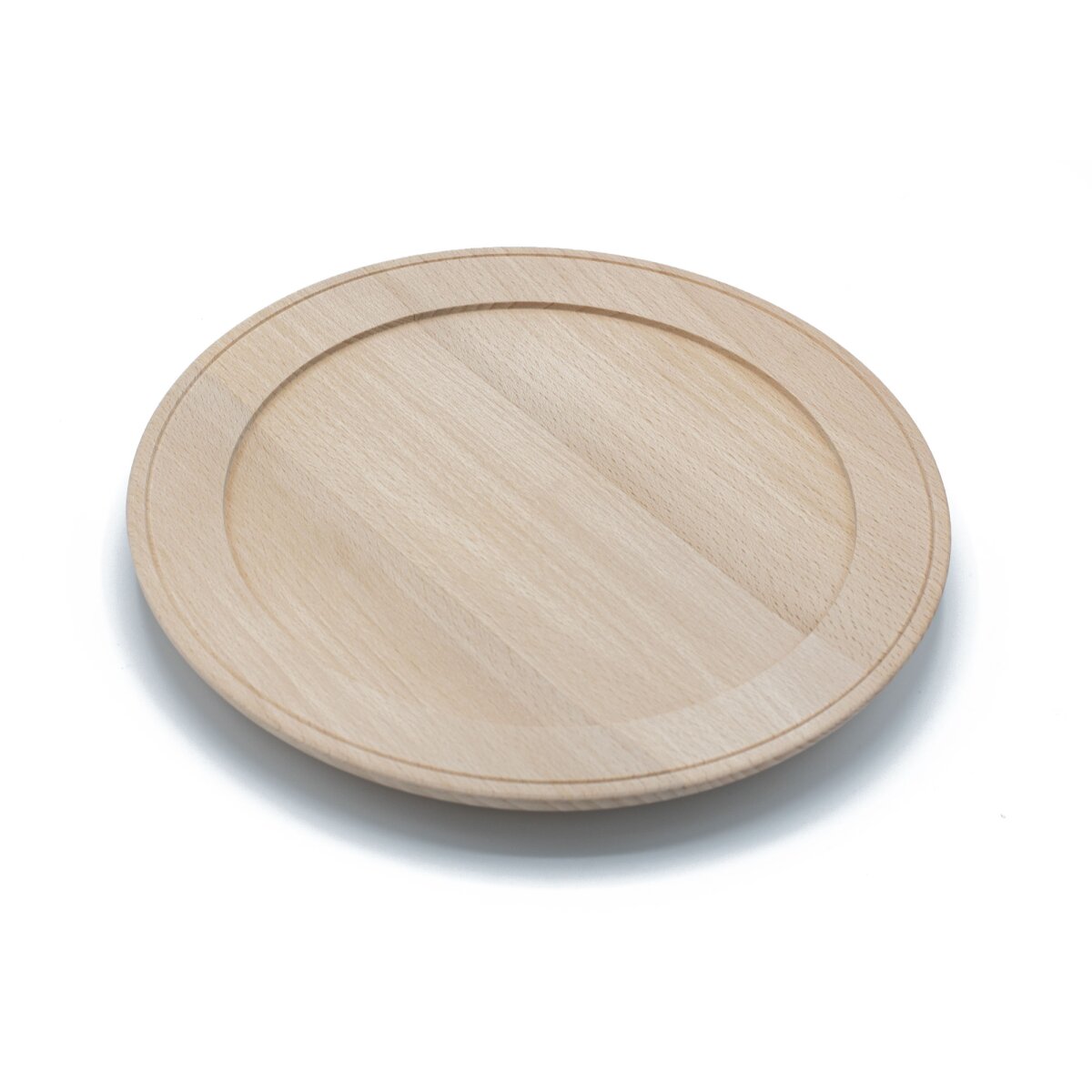 assiette plate en bois de hêtre