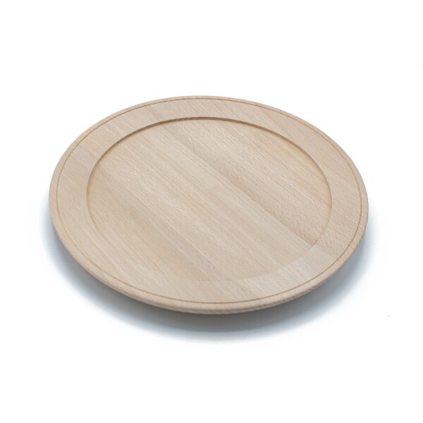 assiette plate en bois de hêtre