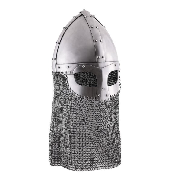 Casque à pinces de lépoque Vendel avec poignet en chaîne, adapté au combat dexhibition