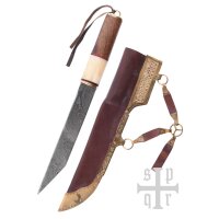 Broken Back Sax, couteau de sax viking, acier damassé