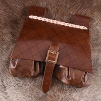 Sac médiéval en cuir ou sac à reins, 14ème siècle, div. couleurs