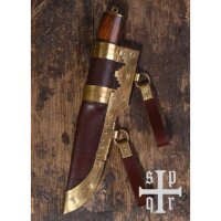 Couteau viking en acier damassé avec manche en bois