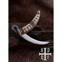 Couteau de poche viking en acier au carbone avec manche en os