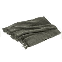 Couverture en laine grise unie env. 130x190cm 100% laine env. 400g/m