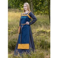 Sur-robe viking avec broderie style jelling bleu / jaune