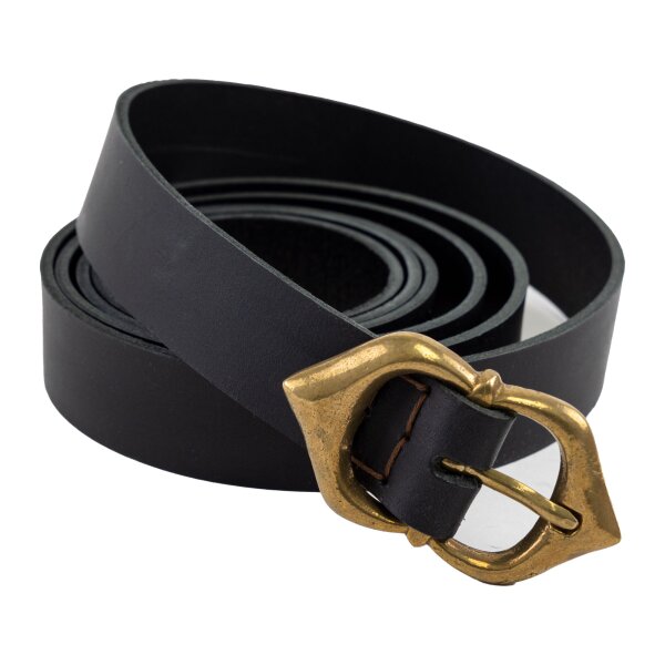 Ceinture médiévale avec boucle en laiton 30mm noir