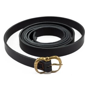 Ceinture médiévale en cuir avec boucle en laiton 20mm noir