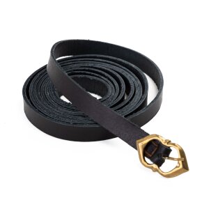 Ceinture médiévale en cuir avec boucle en laiton 15mm noir