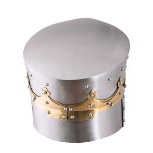 Casque de croisé en forme de pot, 13e siècle, acier de 1,2 mm