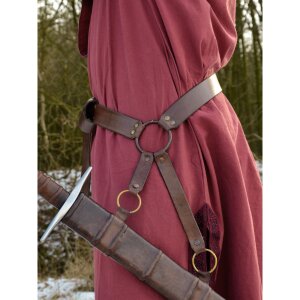 Ceinture dépée médiévale en cuir marron