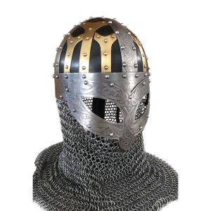 Wikinger Brillenhelm, Spangenhelm mit Brünne