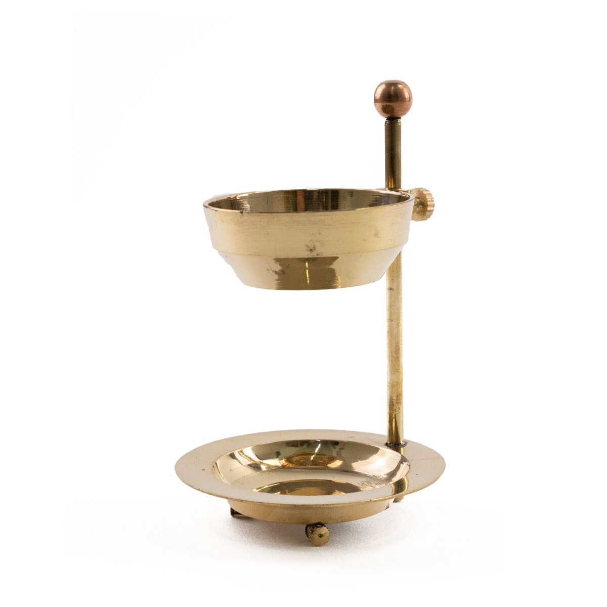 Brass adjustable height sieve vessel