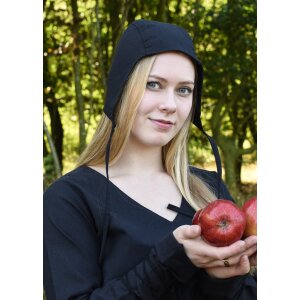 Coiffe médiévale avec lacet naturel, brun, rouge ou noir