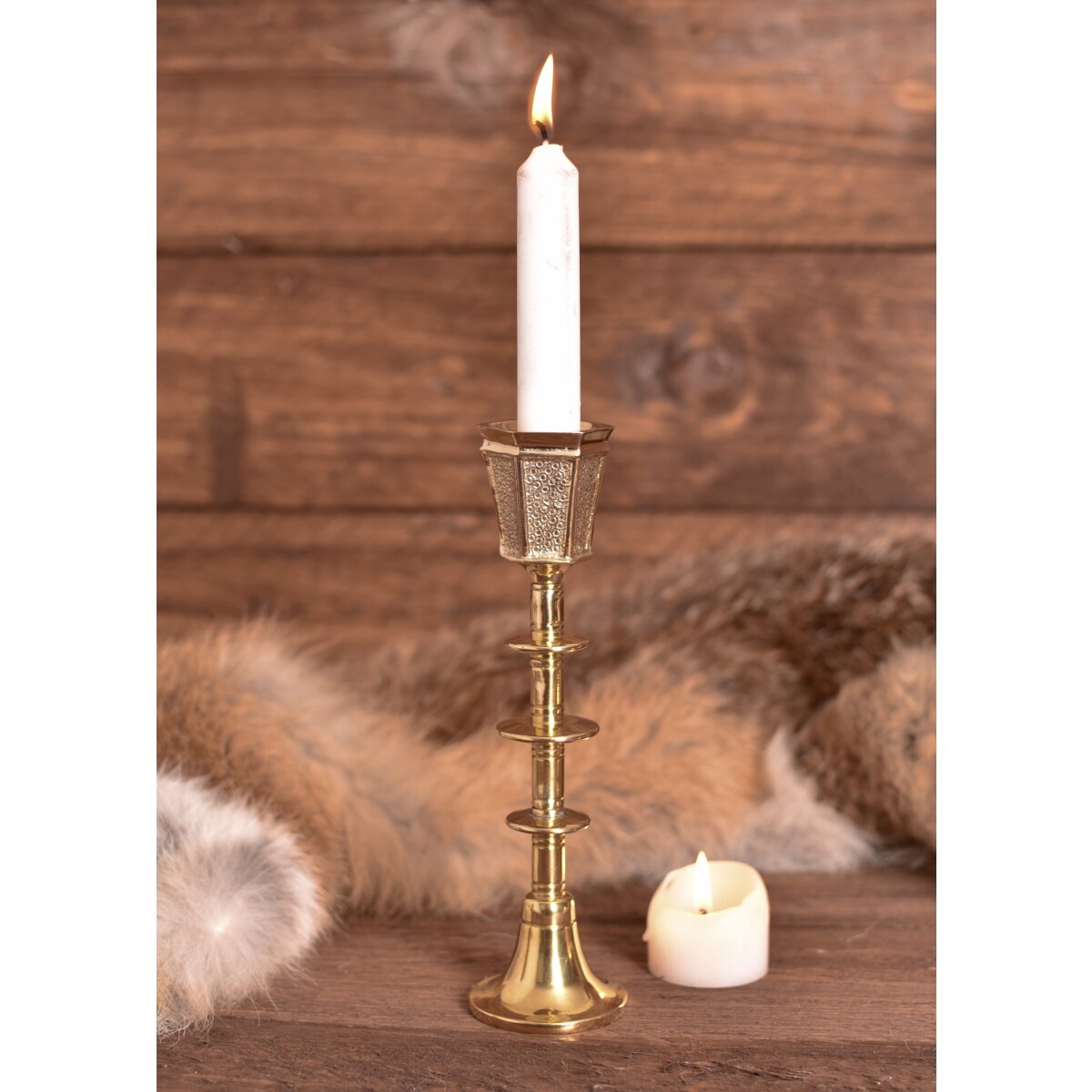 Medieval Candleholder, solid brass