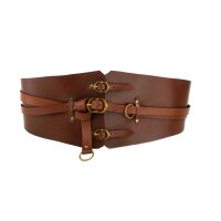 Ceinture de corsage en cuir avec 3 boucles et 2 anneaux