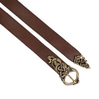 Ceinture viking Borresstil avec ferrure dextrémité - 3 cm de large Marron