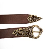 Ceinture viking Borresstil avec ferrure dextrémité - 3 cm de large Marron