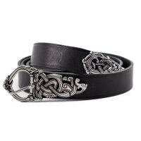 Ceinture viking Borresstil avec ferrure dextrémité - 3 cm de large Noir