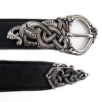 Ceinture viking Borresstil avec ferrure dextrémité - 3 cm de large Noir