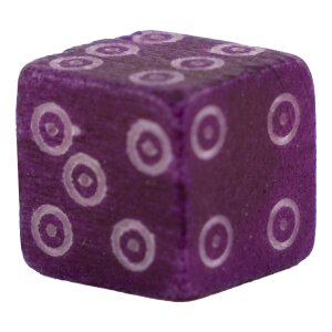 1 cube en os coloré avec des yeux romains