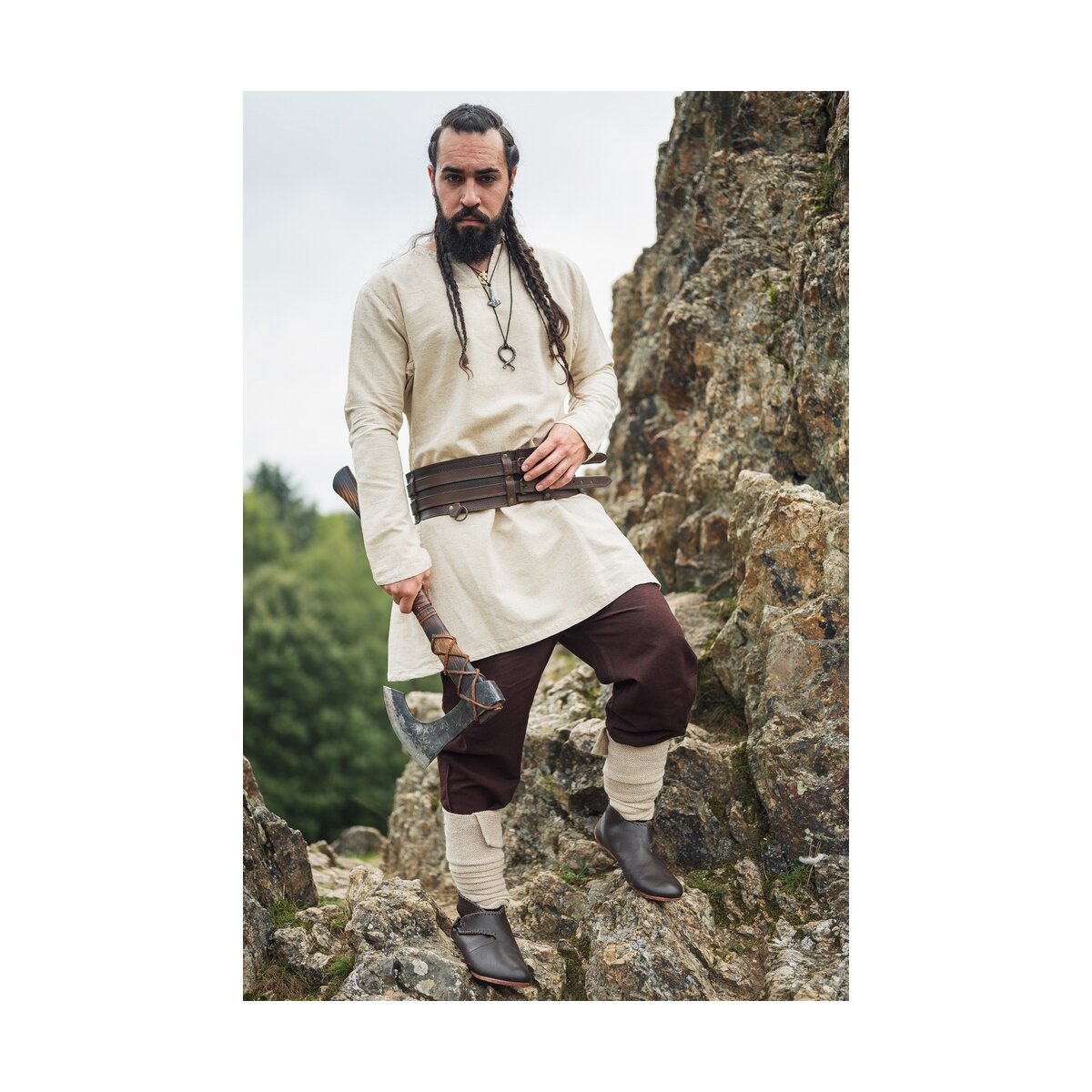 Tunique viking en lin - Naturel