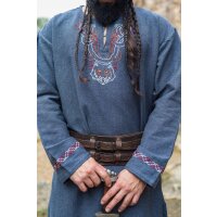 Tunique viking avec broderies - Bleu-gris