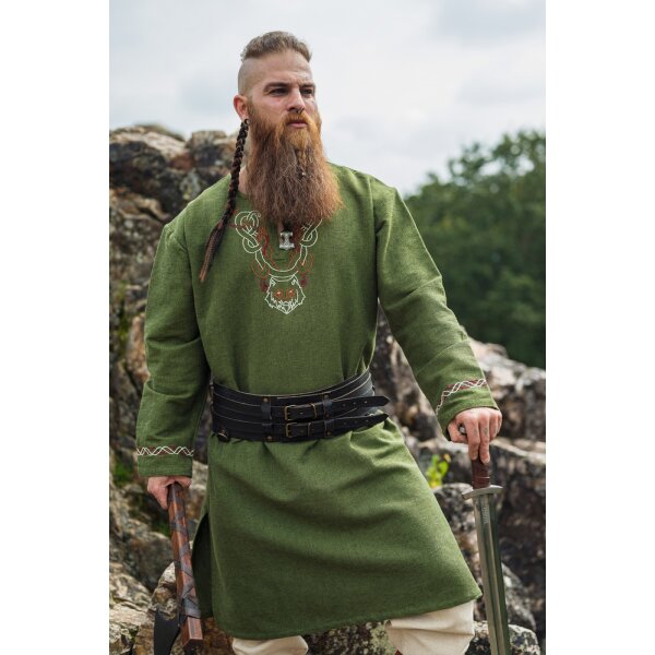 Tunique viking avec broderies - Vert