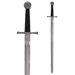 Epée médiévale à une main avec pommeau en forme de disque, acier