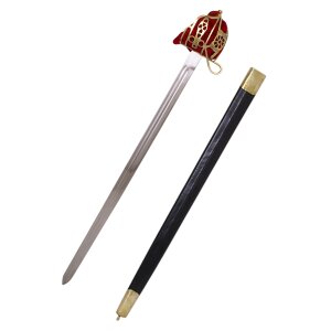 Épée large écossaise avec récipient en laiton et fourreau