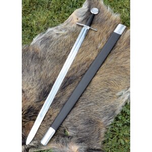 Disc pommel sword with scabbard