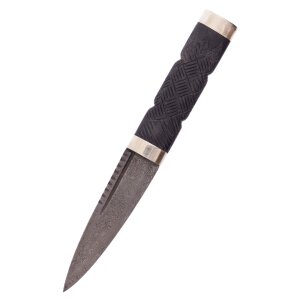 Couteau Sgian Dubh avec lame en acier damass&eacute;...