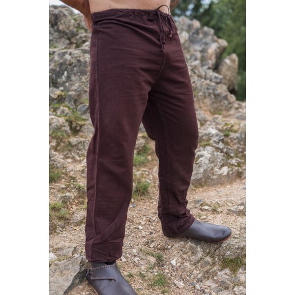 Pantalon en lin "Asmund" brun foncé