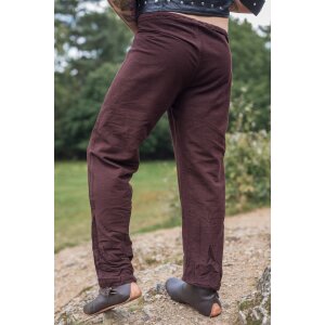 Pantalon en lin "Asmund" brun foncé