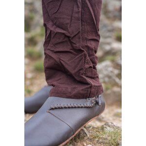 Pantalon en lin "Asmund" brun foncé