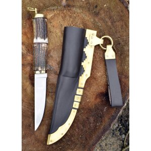 Couteau viking avec manche en corne de cerf, environ 22 cm