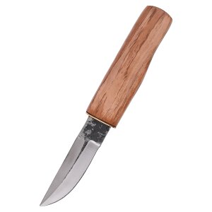 Couteau de pêche en acier inoxydable avec manche en bois et étui en cuir