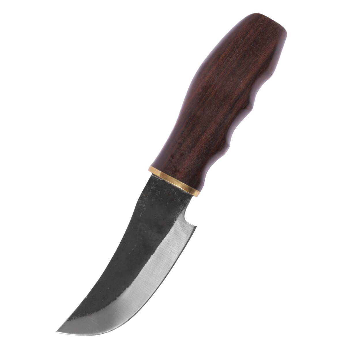 Hunting knife with wooden handle, about 20 cm and leather...