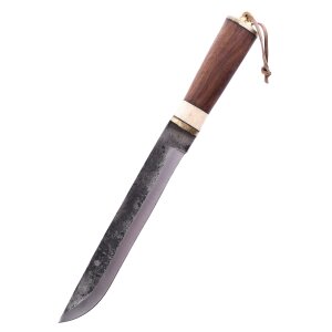 Sax viking avec manche en bois de rose et fourreau en cuir