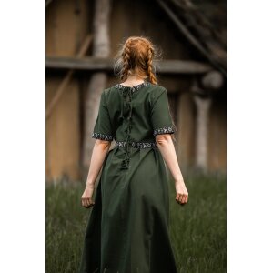 Robe à manches courtes avec bordure Vert "Ennlin