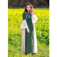 Robe médiévale avec bordure "Sophie" - Nature/Vert