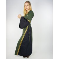 Robe médiévale avec bordure "Sophie" - Vert/noir