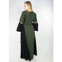 Robe médiévale avec bordure "Sophie" - Vert/noir