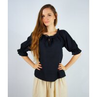 Blouse médiévale et larp, épaules nues en noir