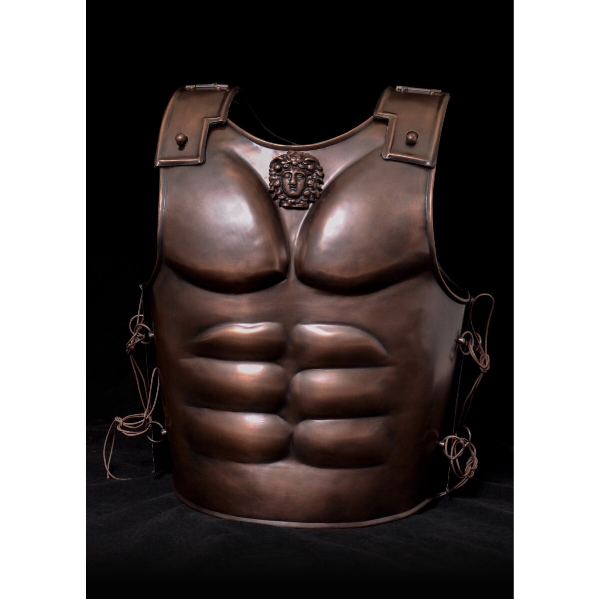 Spartan steel muscle armor with bronze finish