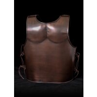 Armure musculaire spartiate en acier avec finition bronze