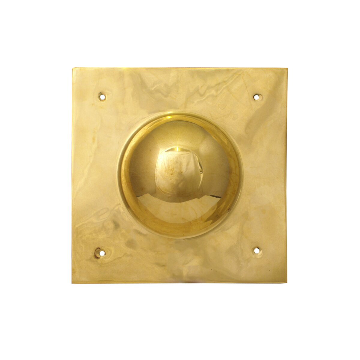 Square shield boss, umbo, brass