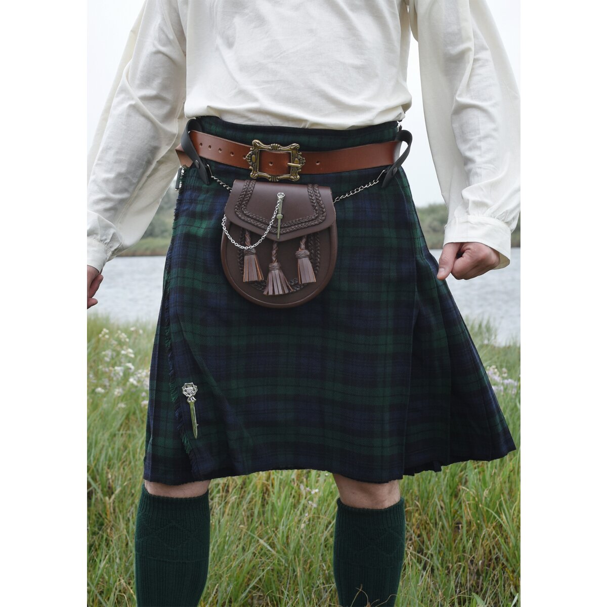 Schottenrock, 8 Yard Kilt mit Black Watch Tartan